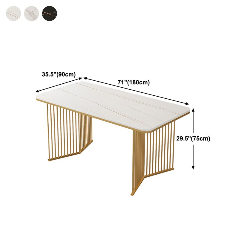Glam Stone Double Pedestal Dining Table Matte Finish Rectangle Table for Kitchen Clearhalo ' dining_table' 'Dining Tables & Seating' 'Dining Tables' 'furn' 'furn_dining_table' 'Furniture' 'furniture_dining_table' 'Kitchen & Dining Furniture' 'kitchen&dining_furn' 'kitchen' 'kitchen_dining_table' 1200x1200_4ea84cca-304b-41f7-a41f-a921ea54e3c1