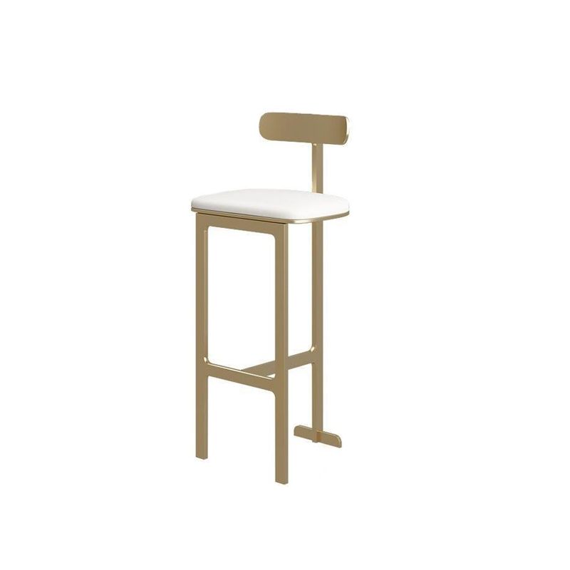 Modern Backrest Armless Counter Stool Iron Frame Bar Stool with Leather Cushion Clearhalo 'Bar Furniture' 'Bar Stools' 'bar_stools' 'furn' 'furn_bar_stools' 'Furniture' 'Kitchen & Dining Furniture' 1200x1200_4ea91d73-7d33-4a1b-b72e-6454c3490d9e