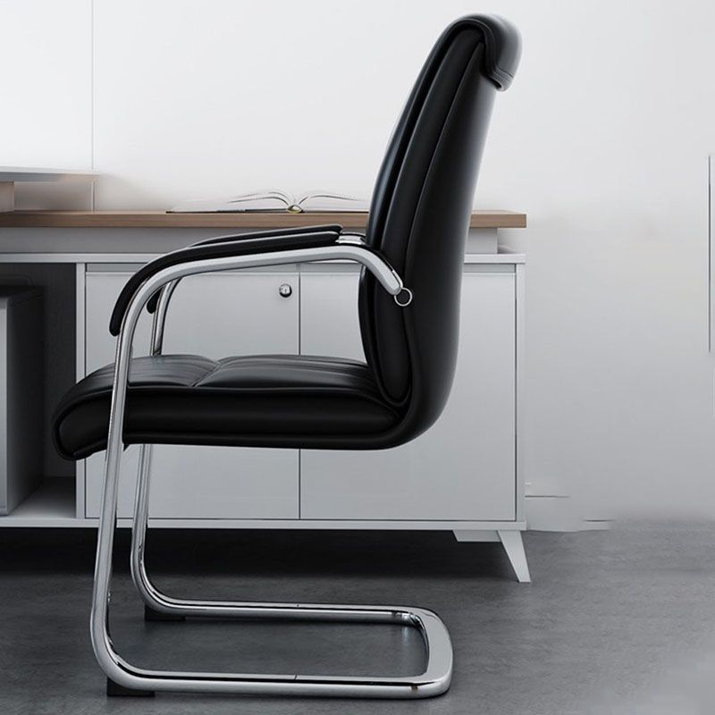 Modern Leather Management Conference Chair No Wheels Conference Chair Clearhalo 'furn' 'furn_office_chair' 'Furniture' 'Office Chairs' 'Office Furniture' 'office_chair' 1200x1200_4eaac8a6-bf6b-44e1-88d2-0bd0bba6e4a5