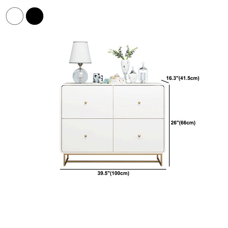 Moderne accentkist met ijzeren basis en massief hout zachte dichte borst