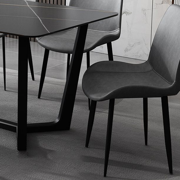 Industrial Style Dining Site Table Rectangle Stone Table with Trestle Base Clearhalo ' dining_table' 'Dining Tables & Seating' 'Dining Tables' 'furn' 'furn_dining_table' 'Furniture' 'furniture_dining_table' 'Kitchen & Dining Furniture' 'kitchen&dining_furn' 'kitchen' 'kitchen_dining_table' 1200x1200_4eacff1e-0c10-4999-8246-03511c385ffb