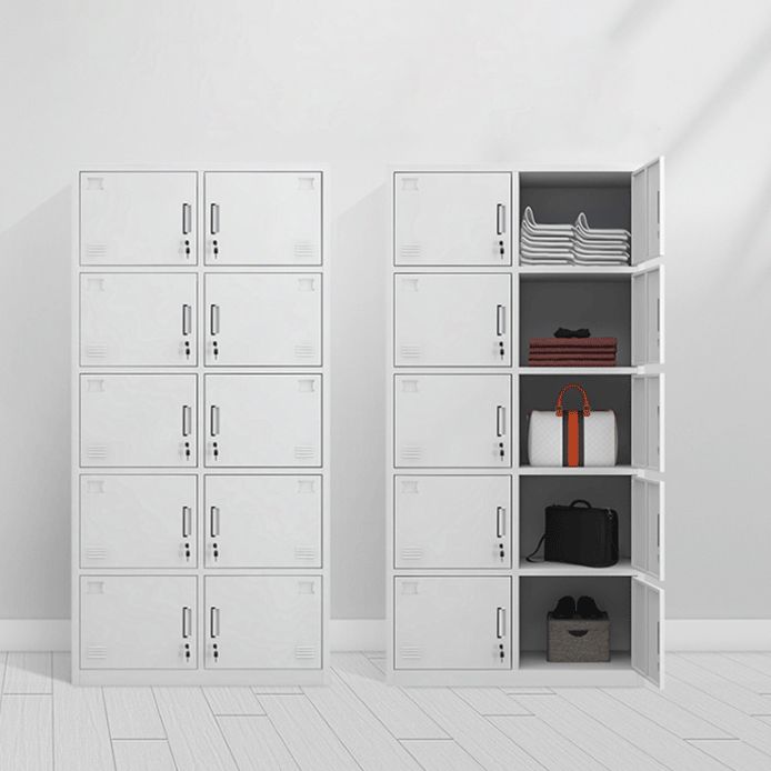 Contemporary Style Wardrobe White Metal Wardrobe Closet for Home Clearhalo 'Armoires & Wardrobes' 'armoires_wardrobes' 'Bedroom Furniture' 'furn' 'furn_armoires_wardrobes' 'Furniture' 1200x1200_4ead67ba-2967-4f3e-8496-0af1241416e3