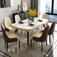 Contemporary Dining Table Sets with Sintered Stone Table and Cushion Chairs Clearhalo 'Dining Room Sets' 'Dining Tables & Seating' 'dining_room_set' 'furn' 'furn_dining_room_set' 'Furniture' 'furniture_dining_room_set' 'Kitchen & Dining Furniture' 'kitchen&dining_furn' 'kitchen' 1200x1200_4eafdc3c-6a65-44a0-9ba9-ebf658e09319