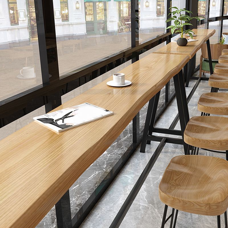 Rectangular Bar Height Table Black Legs and Metal Base Bistro Pub Table Clearhalo 'Bar Furniture' 'Bar Tables' 'bar_tables' 'furn' 'furn_bar_tables' 'Furniture' 'Kitchen & Dining Furniture' 1200x1200_4eb25a9a-eef7-48b1-8591-769b41d6adc3