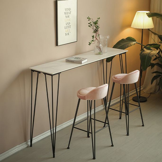 Stone Bar Dining Table Industrial Bar Dining Table with 4 Black Legs Clearhalo 'Bar Furniture' 'Bar Tables' 'bar_tables' 'furn' 'furn_bar_tables' 'Furniture' 'furniture_bar_tables' 'Kitchen & Dining Furniture' 1200x1200_4eb2f423-ac55-4ee0-af11-d3f1fc083f3a