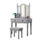 Traditional 2-Drawer Wood Dressing Table with Mirror Makeup Vanity Stool Clearhalo 'Bedroom Furniture' 'furn' 'furn_makeup_vanities' 'Furniture' 'Makeup Vanities' 'makeup_vanities' 1200x1200_4eb388b2-23ff-4506-8db5-73e484c42085