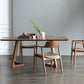 Rectangle Double Base Dining Table Modern Pine Wood Table for Living Room Kitchen