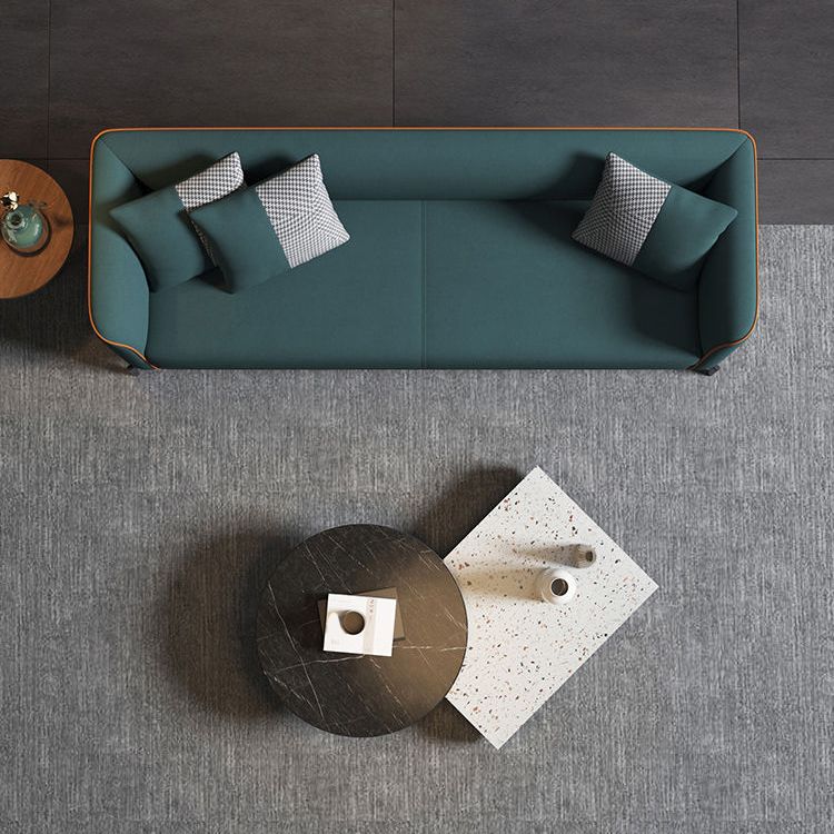 Faux Leather Sofa 25.59" D x 25.59" H Tuxedo Arm Sofa for Living Room Clearhalo 'furn' 'furn_sofas' 'Furniture' 'Living Room Furniture' 'Sofa' 'sofas' 1200x1200_4eb69fab-43c7-47f2-9ef7-9f4ad40bea36