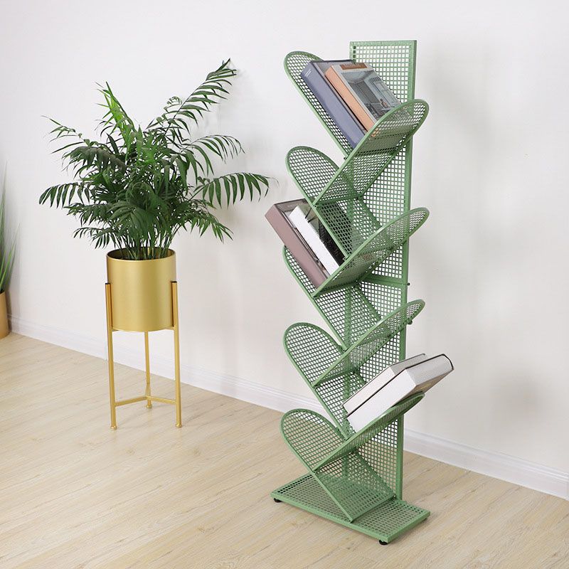 Modern Metal Bookcase Geometric Closed Back Bookshelf in Burnish Clearhalo 'Bookcases' 'furn' 'furn_bookcases' 'Furniture' 'Office Furniture' 1200x1200_4eb849c7-bfd3-4692-9dc2-e355abe92733