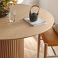 Round Pedestal Base Dining Table Modern Wood Table for Kitchen