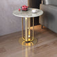 21.65-inch Tall Round Side Glam Metal Frame Stone Top Sofa Side End Table Clearhalo 'Coffee & Accent Tables' 'End & Side Tables' 'end_side_tables' 'furn' 'furn_end_side_tables' 'Furniture' 'Living Room Furniture' 1200x1200_4ebfdaaf-5d5e-4932-8d64-32ac27bf57a3