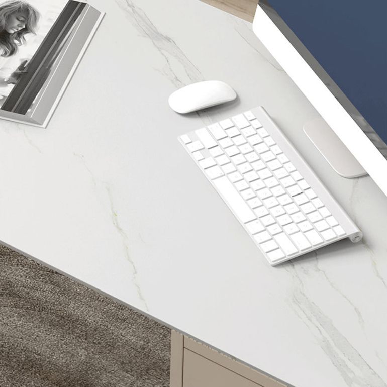 Contemporary Office Desk Half-Circle Secretary Desk with Drawers