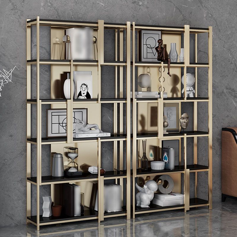 11.81"W 78.74"H Bookshelf Open Back Glam Style for Study Room Home Office Clearhalo 'Bookcases' 'furn' 'furn_bookcases' 'Furniture' 'furniture_bookcases' 'kitchen' 'kitchen_bookcases' 'Living Room Furniture' 'Office Furniture' 1200x1200_4ec2ca59-7613-4fb1-9e38-2523ebde4238