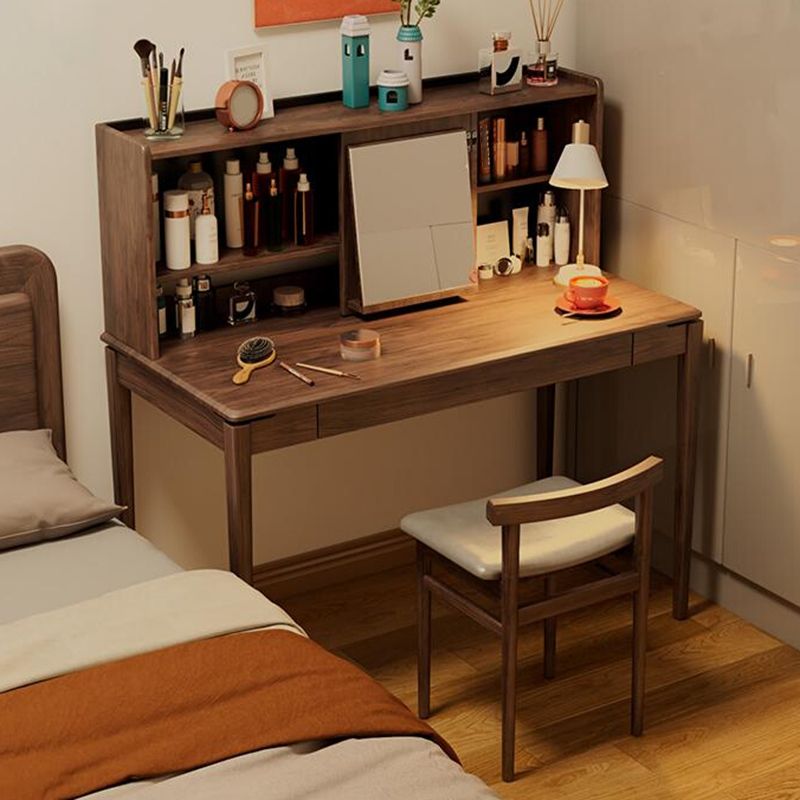 Vanité traditionnelle avec miroir, ensemble de vanité de 48 "de haut avec tabouret et miroir