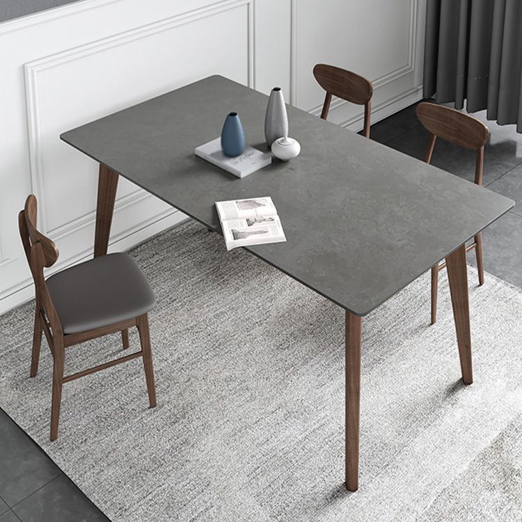 Contemporary Gray Sintered Stone Dining Table Rectangle Shape Standard Dining Table for Kitchen Clearhalo ' dining_table' 'Dining Tables & Seating' 'Dining Tables' 'furn' 'furn_dining_table' 'Furniture' 'furniture_dining_table' 'Kitchen & Dining Furniture' 'kitchen&dining_furn' 'kitchen' 'kitchen_dining_table' 1200x1200_4ec5c8a7-02e5-40d8-8499-782acbe723b6