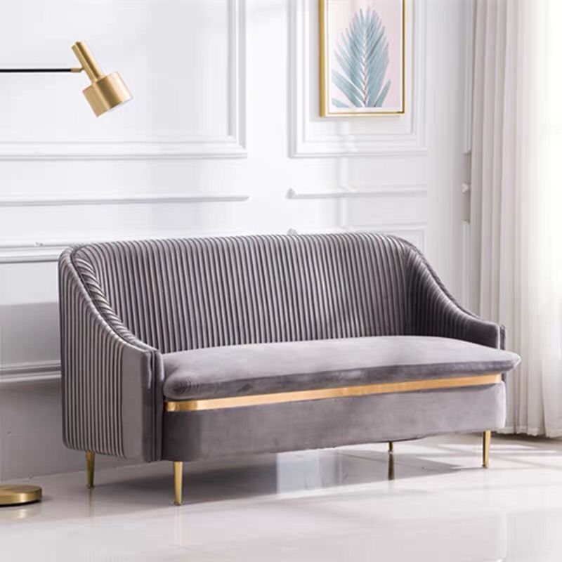 Eigentijdse fluwelen bank met Swen Pillow Back en Slopped Arm