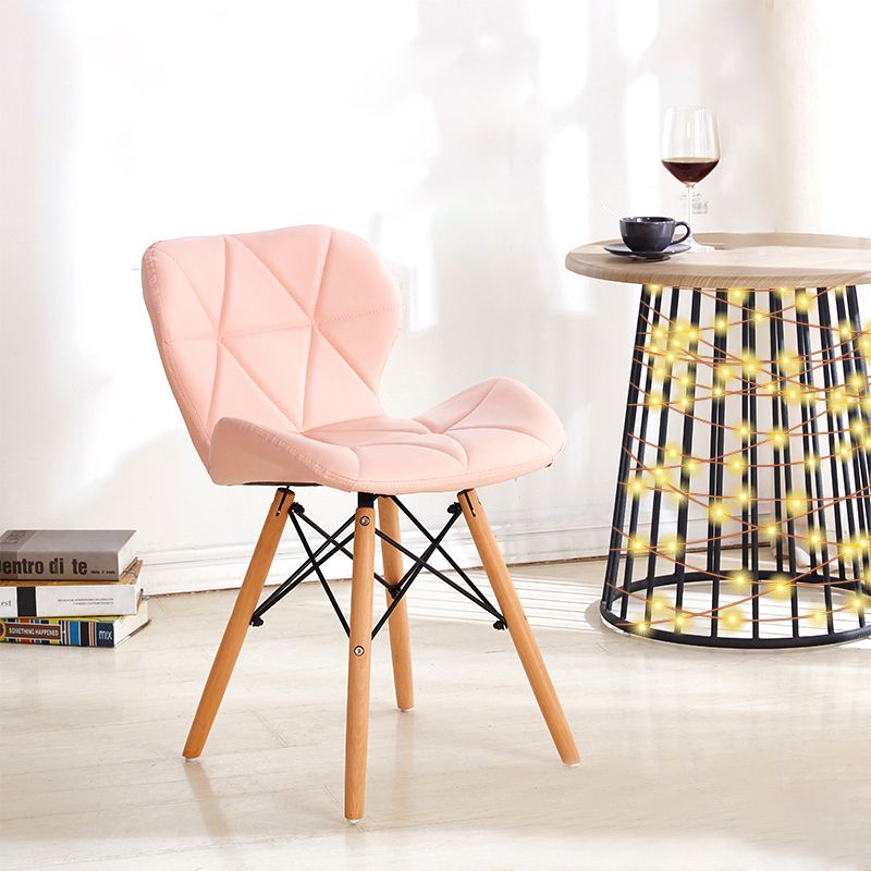 Glam Style Leather Dining Room Chair Multicolor Curved Side Chair for Home Clearhalo ' kitchen&dining_furn' 'Dining Chairs' 'Dining Tables & Seating' 'dining_chair' 'Furniture' 'furniture_dining_chair' 'Kitchen & Dining Furniture' 'kitchen' 1200x1200_4ec78994-b02a-4cb8-9c5b-fb24d45be60f