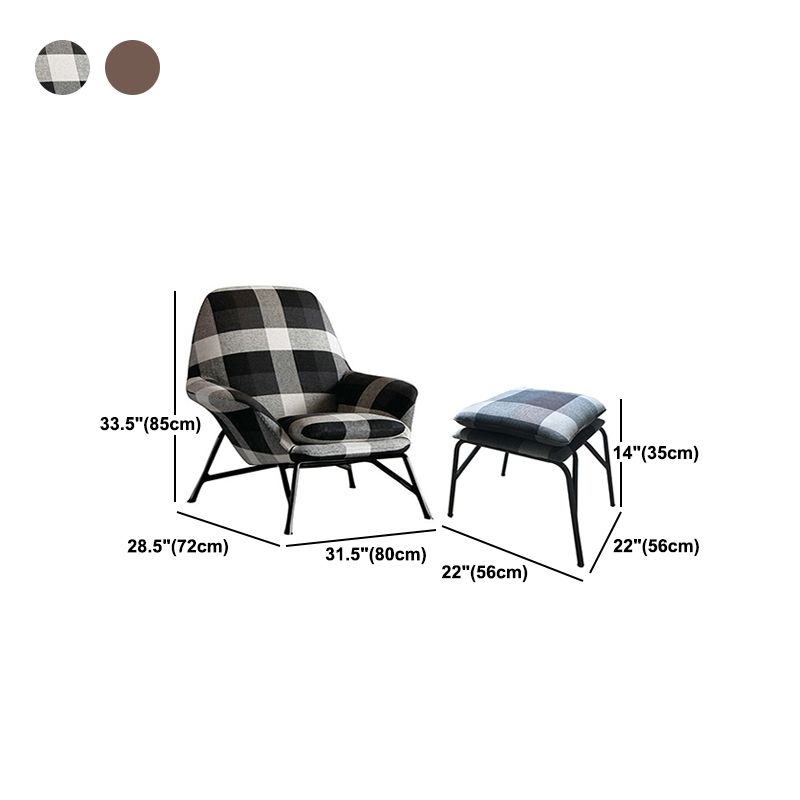 Linen Accent Chair Arms Included Accent Room Chair with Ottoman, 28.34" Wide Clearhalo 'Accent Chairs' 'accent_chairs' 'Chairs & Seating' 'furn' 'furn_accent_chairs' 'Furniture' 'Living Room Furniture' 1200x1200_4ec7a707-ce1b-4354-860e-91cc0fe7d49f