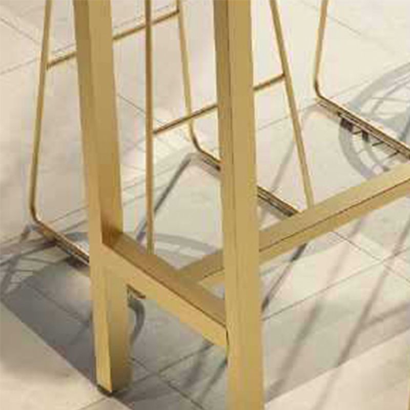 Contemporary Bar Table Faux Marble Bar Dining Table with Trestle Base