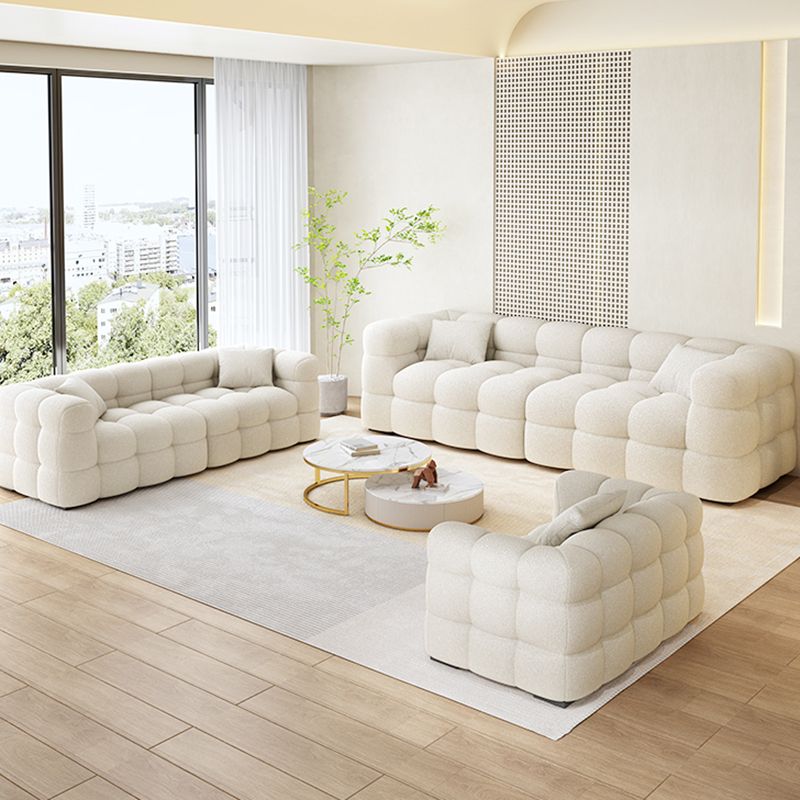 Nordic Biscuit Back Wool Sofa Tuxedo Arm 41.3"d Sofa in Cream Clearhalo 'furn' 'furn_sofas' 'Furniture' 'Living Room Furniture' 'Sofa' 'sofas' 1200x1200_4ec892e8-239f-4a53-b709-e83ddd21c6c6