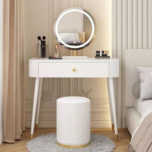 Tavolo da letto moderno a specchio illuminato tavolo da letto con cassetto