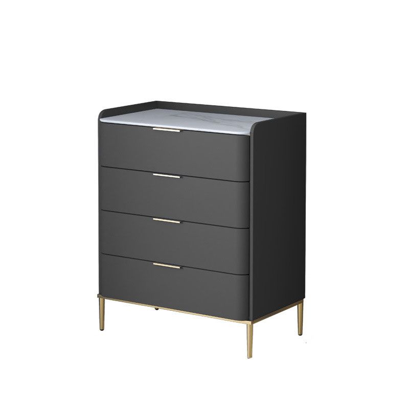 Cómoda de almacenamiento de piedra vertical Glam para dormitorio, cómoda de 16 "de ancho con patas de metal