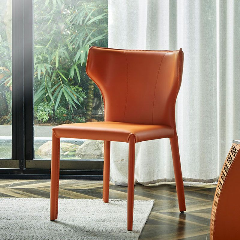 Contemporary Leather Dining Chair Metal Dining Armless Chair for Restaurant Use Clearhalo ' kitchen&dining_furn' 'Dining Chairs' 'Dining Tables & Seating' 'dining_chair' 'furn' 'furn_dining_chair' 'Furniture' 'furniture_dining_chair' 'Kitchen & Dining Furniture' 'kitchen' 1200x1200_4ecaf2a1-c8fa-4814-bdec-0e1dcb7dcc77
