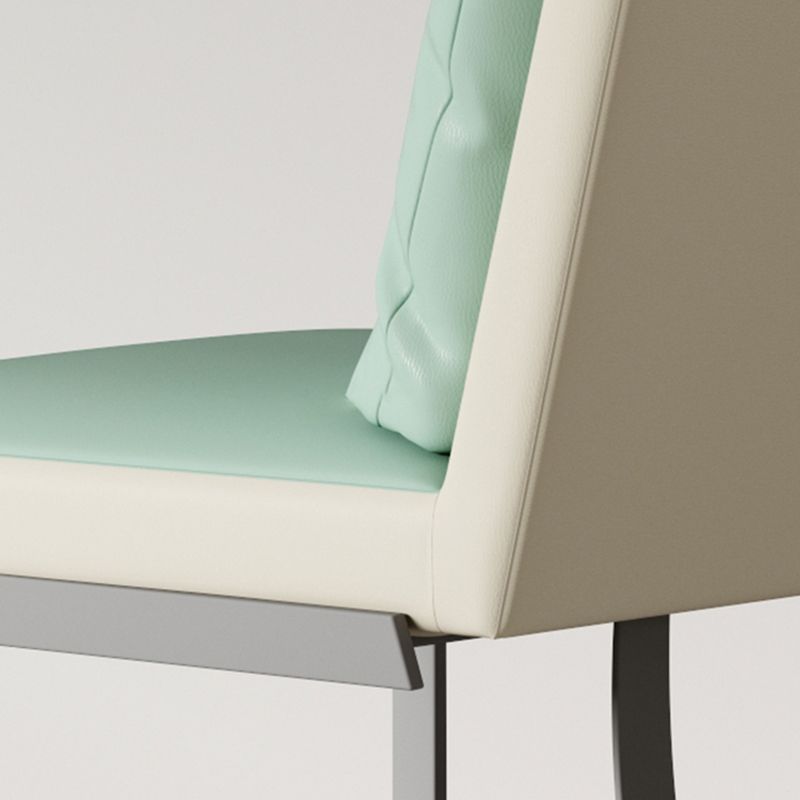 Upholstered Leather Armless Dining Chairs Solid Back Chairs with Metal Legs Clearhalo ' kitchen&dining_furn' 'Dining Chairs' 'Dining Tables & Seating' 'dining_chair' 'furn' 'furn_dining_chair' 'Furniture' 'furniture_dining_chair' 'Kitchen & Dining Furniture' 'kitchen' 1200x1200_4ecbc5f1-f16e-4451-abd5-0d34e162ebb8