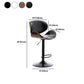 Contemporary Metal Adjustable Barstool Leather Counter Stool with Swivel in Matte Finish Clearhalo 'Bar Furniture' 'Bar Stools' 'bar_stools' 'furn' 'furn_bar_stools' 'Furniture' 'Kitchen & Dining Furniture' 1200x1200_4ecc2aec-2d1e-4cf5-9704-ddebe2393222