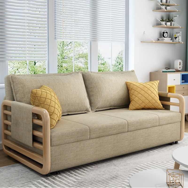 Linen Contemporary Square Arm Sofa Bed Foldable Convertible Sofa for Apartment Clearhalo 'furn' 'furn_sofas' 'Furniture' 'Living Room Furniture' 'Sofa' 'sofas' 1200x1200_4ecd4809-f009-4523-90e7-3b06ff824549