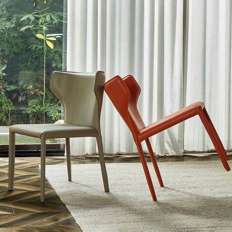 ダイニングルーム布張りの椅子レザーキッチンウィングバックチェア