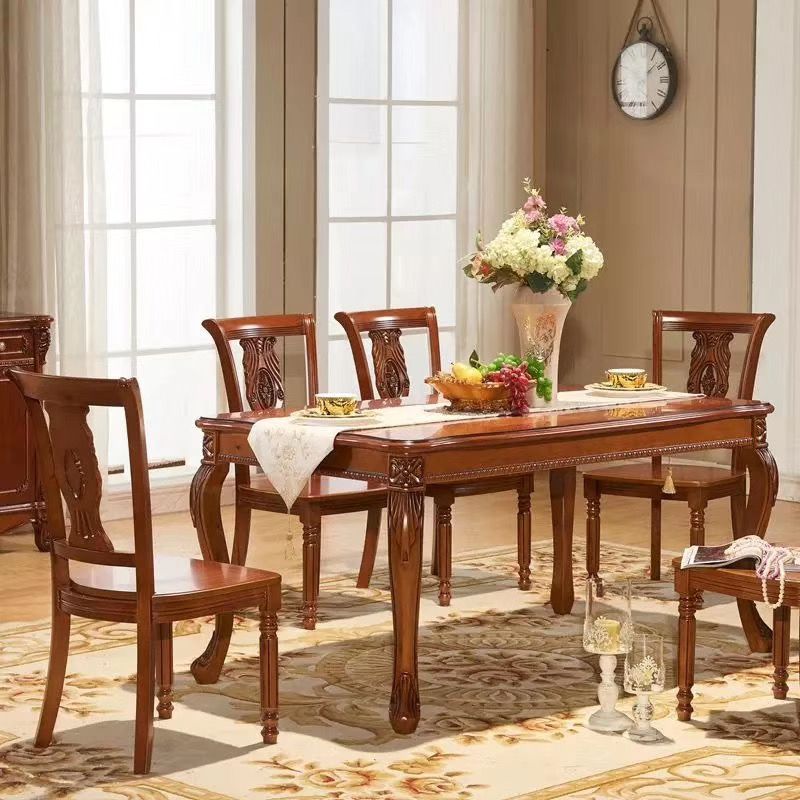 Rectangle Shape Retro Modern Dining Table Wood Color Fixed Table of Solid Wood Clearhalo ' dining_table' 'Dining Tables & Seating' 'Dining Tables' 'furn' 'furn_dining_table' 'Furniture' 'furniture_dining_table' 'Kitchen & Dining Furniture' 'kitchen&dining_furn' 'kitchen' 'kitchen_dining_table' 1200x1200_4ed0d603-68c2-4f5f-bd1e-ad6687bfadc9