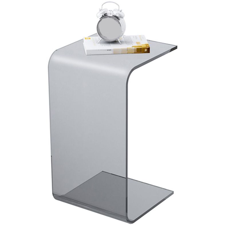 Acrylic Sofa Side Accent Table C-Shape Contemporary Corner Table for Living Room