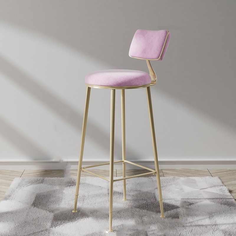 Taburete de tela de taburete de barra de glam metal en acabado mate para interiores