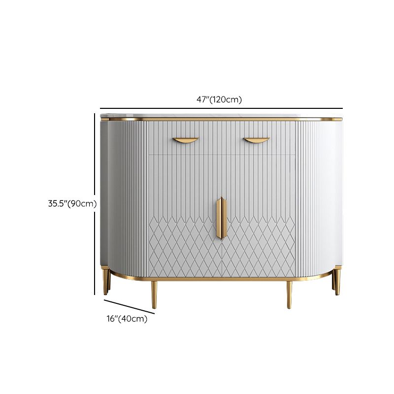 Glam Sideboard Marble Sideboard Cabinet with Doors for Kitchen Clearhalo 'buffet_sideboard' 'Buffets & Sideboards' 'furn' 'furn_buffet_sideboard' 'Furniture' 'Kitchen & Dining Furniture' 1200x1200_4ed45c7d-e1be-4cb7-a0ac-5731470e5346