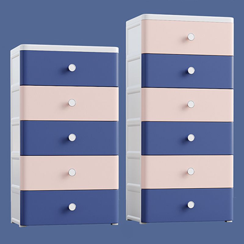 Modern Style Non-Hanging Armoire Plastic Storage Cabinet with Drawers