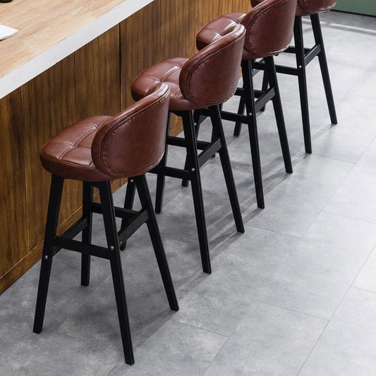 Modern Armless Backrest Counter Stool Wood Cashier Bar Stool with Cushion and Pedal Clearhalo 'Bar Furniture' 'Bar Stools' 'bar_stools' 'furn' 'furn_bar_stools' 'furniture_bar_stools' 'Kitchen & Dining Furniture' 'kitchen&dining_furn' 'kitchen' 'kitchen_furn' Furniture' 1200x1200_4ed59ebe-8a14-45cf-85d6-6797d697b53d