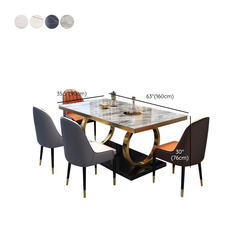 Glam Dinette Table Rectangle Stone Dining Room Table for Home Clearhalo 'Dining Tables & Seating' 'Dining Tables' 'dining_table' 'furn' 'furn_dining_table' 'Furniture' 'Kitchen & Dining Furniture' 1200x1200_4ed71719-79f2-4ea8-a790-bcaef8e6ea9a