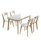 Minimalist White Rectangle Shape Dining Set Solid Wood Standard Dining Set with 4 Legs Base Clearhalo 'Dining Room Sets' 'Dining Tables & Seating' 'dining_room_set' 'furn' 'furn_dining_room_set' 'Furniture' 'furniture_dining_room_set' 'Kitchen & Dining Furniture' 'kitchen&dining_furn' 'kitchen' 1200x1200_4ed7ac74-e0b5-45a7-a3da-17b2ef517d3d