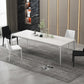 Modern Rectangle Dining Table Sintered Stone Top 4 Metal Legs Dining Room Table Clearhalo 'Dining Tables & Seating' 'Dining Tables' 'dining_table' 'furn' 'furn_dining_table' 'Furniture' 'Kitchen & Dining Furniture' 1200x1200_4ed9535c-bdde-494a-bd3e-f49cd9509561