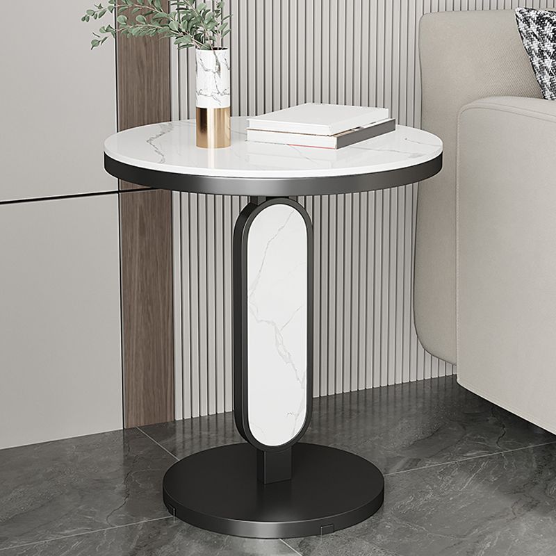 Glam Metal Side Table with Round Stone Top Accent Side Table Clearhalo 'Coffee & Accent Tables' 'End & Side Tables' 'end_side_tables' 'furn' 'furn_end_side_tables' 'Furniture' 'Living Room Furniture' 1200x1200_4eda8dcb-bc77-409d-8790-81bb31f071c2