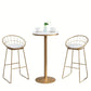 Industrial Gold Bar Table 21.6"W Round Top White Wood Bistro Table for Breakroom Clearhalo 'Bar Furniture' 'Bar Tables' 'bar_tables' 'furn' 'furn_bar_tables' 'Furniture' 'furniture_bar_tables' 'Kitchen & Dining Furniture' 'kitchen&dining_furn' 'kitchen' 1200x1200_4edc2e06-9d79-4be7-b71e-5c40ca2964ae
