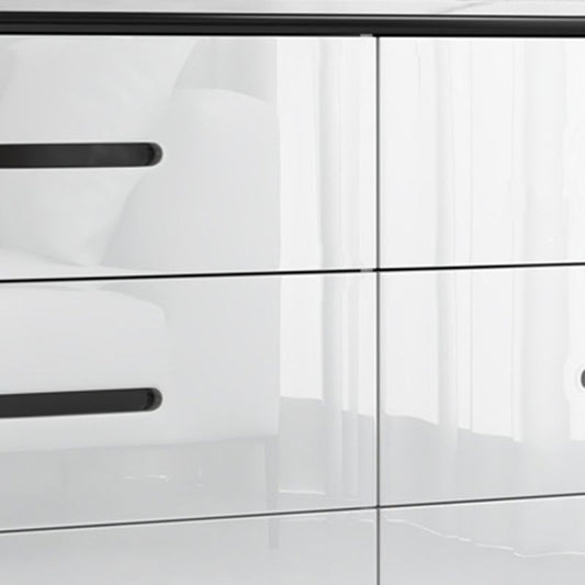 Glam Stone Storage Chest Bedroom White 16" Wide Chest with Drawers