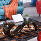 Table basse abstraite Verre contemporaine 15.7 "Table de cocktails