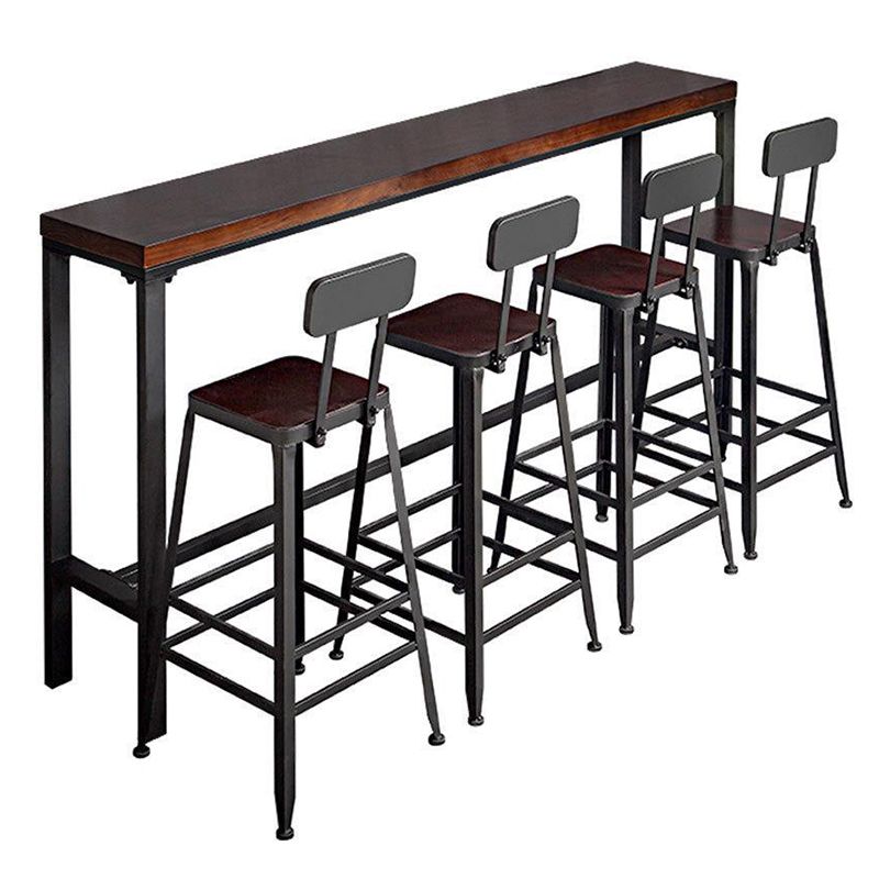 Industrial Bar Table Solid Wood Rectangle Pub Table for Outdoor Breakroom Clearhalo 'Bar Furniture' 'Bar Tables' 'bar_tables' 'furn' 'furn_bar_tables' 'Furniture' 'Kitchen & Dining Furniture' 1200x1200_4edee4bf-8bc1-4160-ba8c-6628ba1cf491