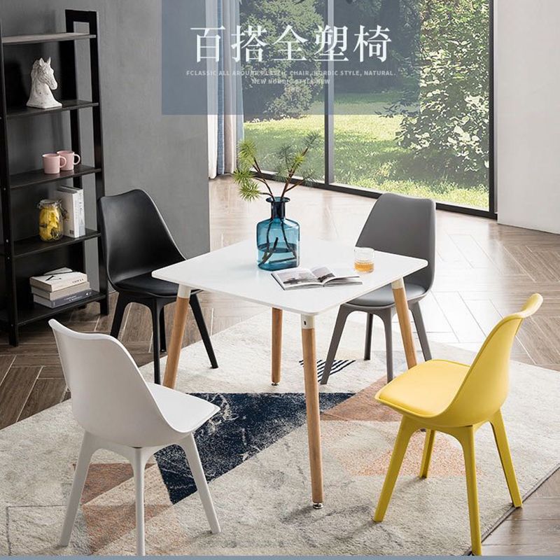 Nordic Style Armless Chair Plastic Upholstered Side Chair (Set of 2/4) Clearhalo 'Dining Chairs' 'Dining Tables & Seating' 'dining_chair' 'Furniture' 'furniture_dining_chair' 'Kitchen & Dining Furniture' 1200x1200_4ee03a8d-2741-4070-b0a7-bc0e539673be