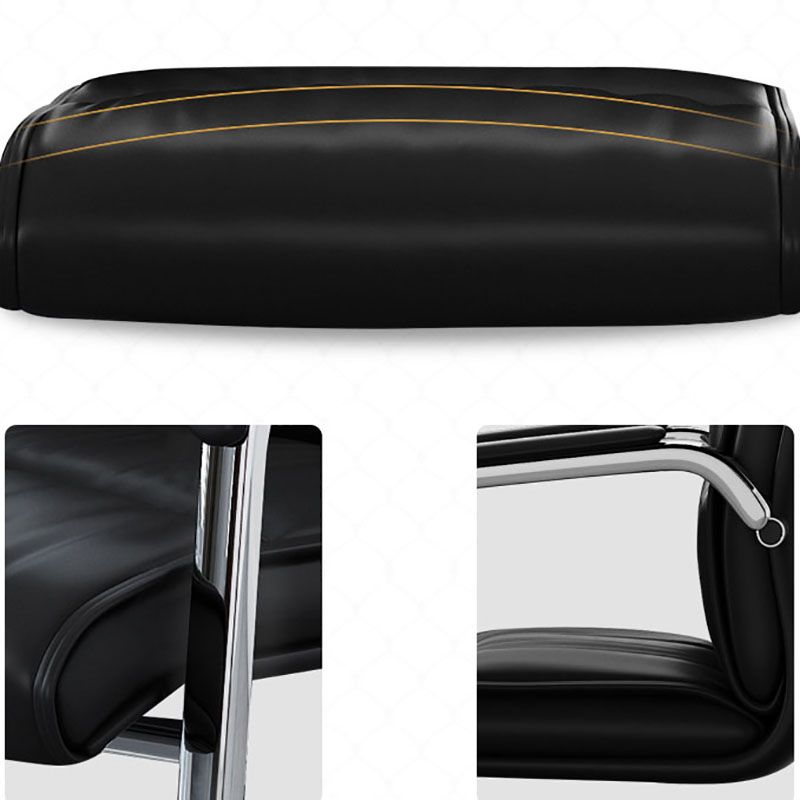 Modern Leather Management Conference Chair No Wheels Conference Chair Clearhalo 'furn' 'furn_office_chair' 'Furniture' 'Office Chairs' 'Office Furniture' 'office_chair' 1200x1200_4ee08295-e561-42f9-b287-8de63a728954