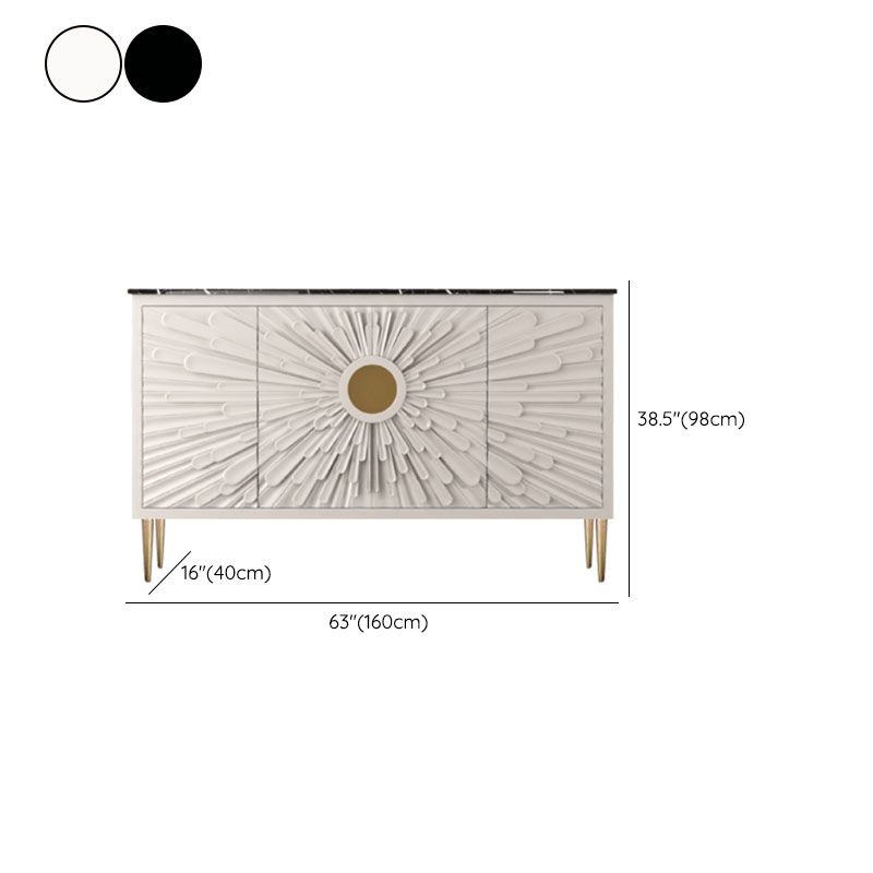 Gambe in acciaio inossidabile credenza in stile glam a buffet glam con deposito