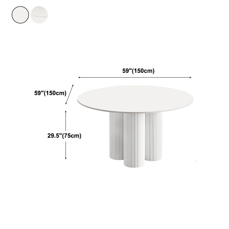 Round Standard Height Dining Table Modern White Wood Dining Site Table Clearhalo 'Dining Tables & Seating' 'Dining Tables' 'dining_table' 'furn' 'furn_dining_table' 'Furniture' 'furniture_dining_table' 'Kitchen & Dining Furniture' 'kitchen' 'kitchen_dining_table' 1200x1200_4ee38320-f38a-4edc-8dd3-1f96fefbdc24