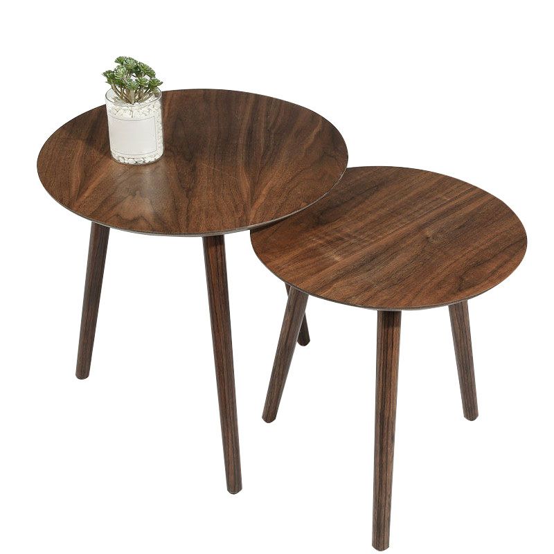 Modern 3 Legs Cocktail Table Round Wood Coffee Table - Brown Clearhalo 'Coffee & Accent Tables' 'Coffee Tables' 'coffee_tables' 'furn' 'furn_coffee_tables' 'Furniture' 'furniture_coffee_tables' 'Living Room Furniture' 1200x1200_4ee490bd-54c8-4706-902f-ba53f6ac8af1